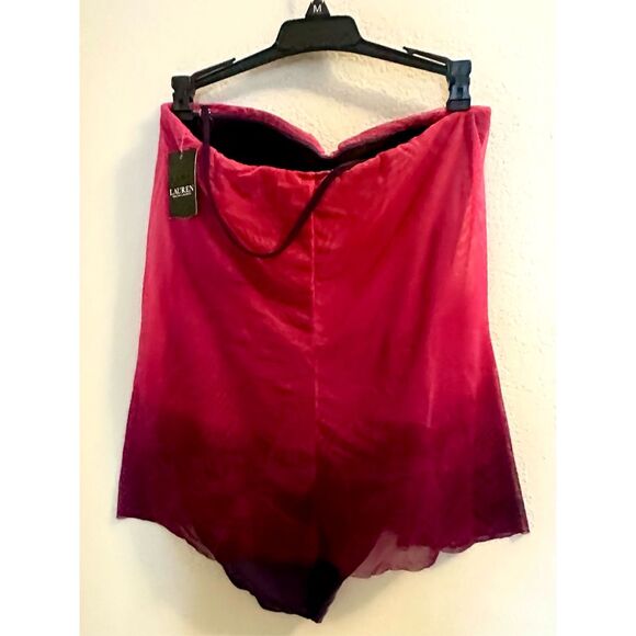 NWT Lauren Ralph Lauren Pink Ombre Palm Flyaway One-Piece Swimsuit Pink ombre/ p - Picture 6 of 8